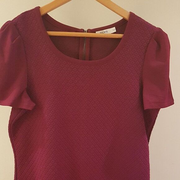 RICKI's NEW Gorgeous Mulberry Blouse Short Sleeve with  Back Zip * Large … - Picture 7 of 16